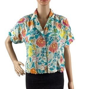 Anthropologie Sisters Gulassa Whimsy Pajama Top Size M Multicolor Floral
